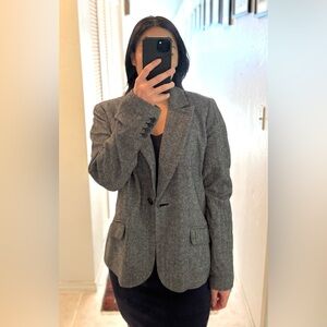 Context Gray Wool-Blend Blazer Timeless Tailored Style